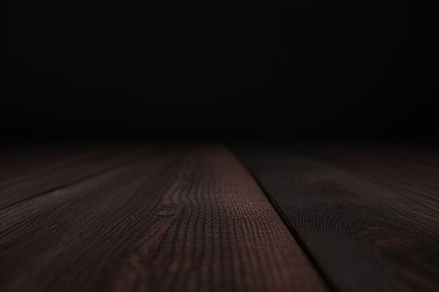 Photo a wooden table with a dark background with a dark background