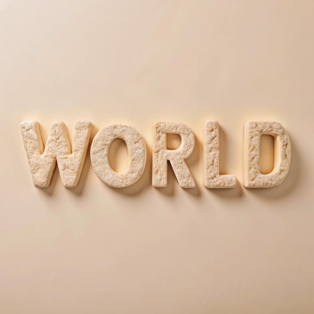 Photo a wooden word world made out of wood