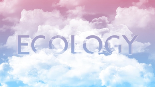 Photo word ecology in the clouds with colorful sky