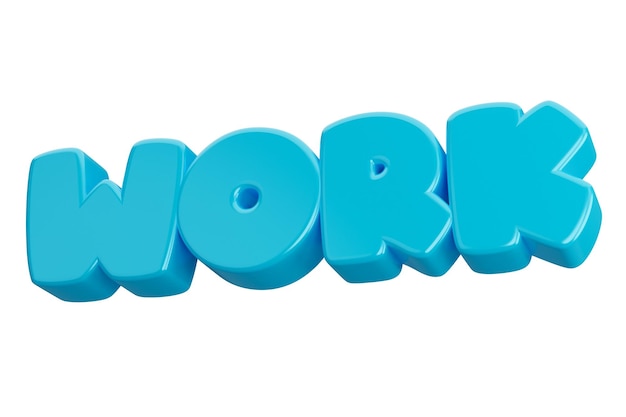 Photo work 3d word text