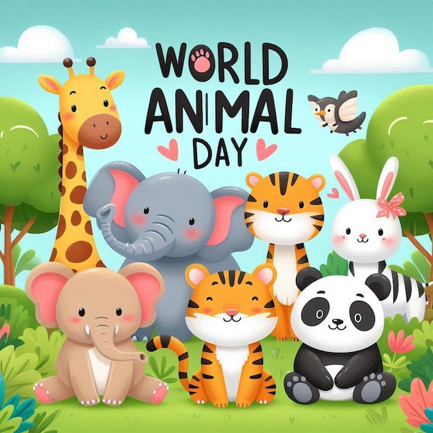 Photo world animal day creative vector illustration concept