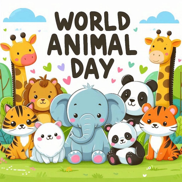 Photo world animal day creative vector illustration concept