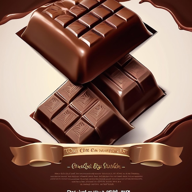 Foto progettazione del poster per la celebrazione della giornata mondiale del cioccolato