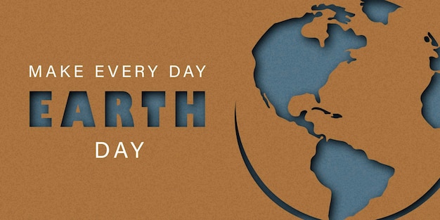 World Earth Day Text with paper texture effect Environment Day