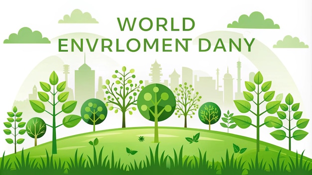 Photo world environment day greenery concept design for banner poster vector illustration