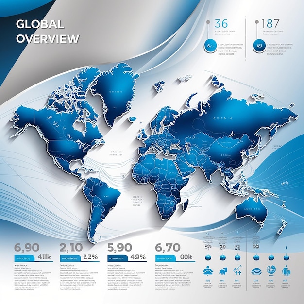 Photo world map professional infographic