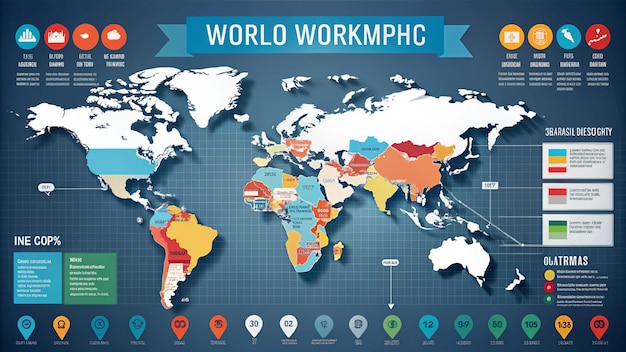 Photo a world map with the words worlds biggest work