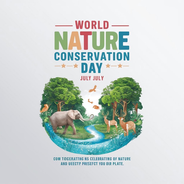 World nature conservation day illustration on white background