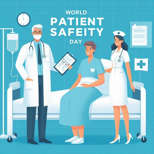 Photo world patient safety day poster vector image illustration