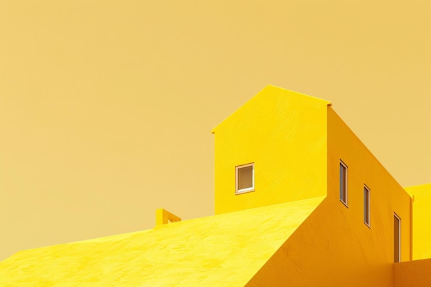 Photo a yellow building with a window