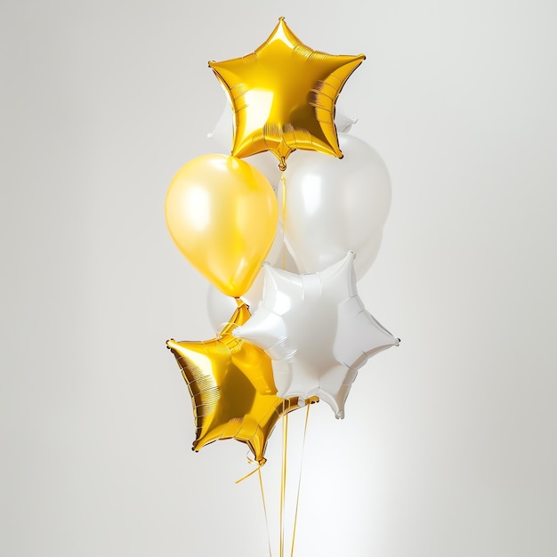 Yellow star shaped foil balloon