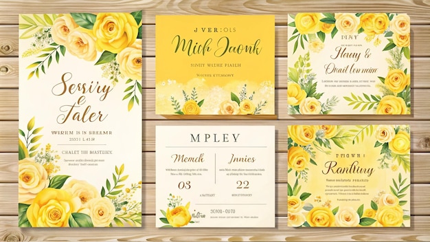 Photo a yellow wedding invitation for a farmers wedding