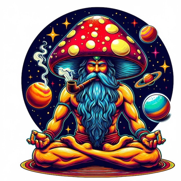 Yoga Meditation Spiritual Peace Mushroom