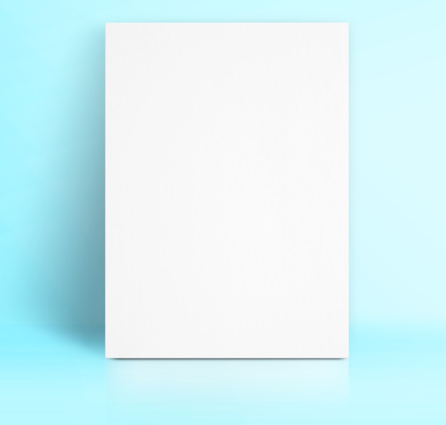 Zwart Witboek poster mager in pastel blauwe kleur studio kamer