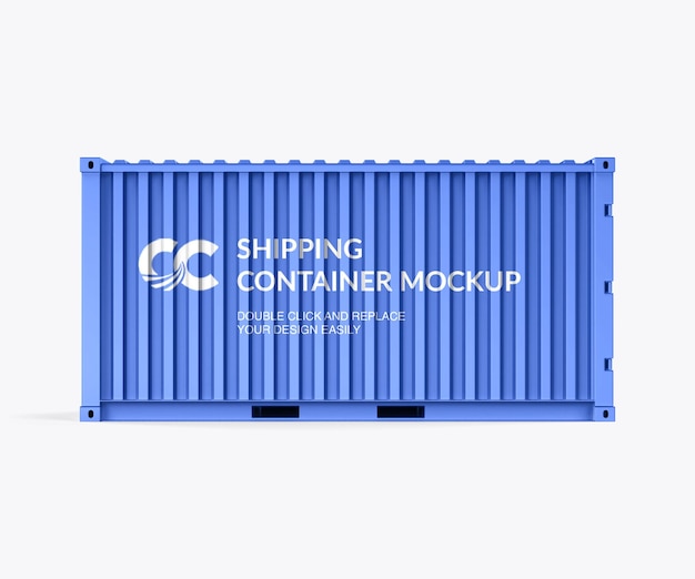 PSD 20f shipping container mockup side view