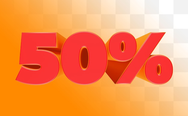 3D 50 Percent Label