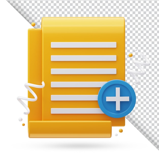 PSD 3d add document illustration