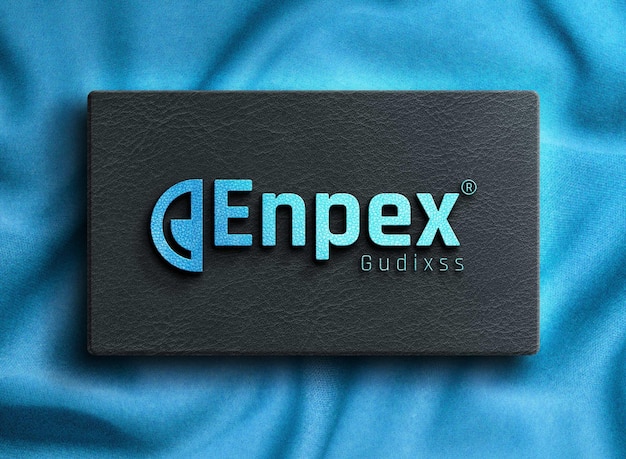 PSD 3d blue mockup logo in box design