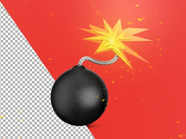 PSD 3d bomb getting ready to explode isolated