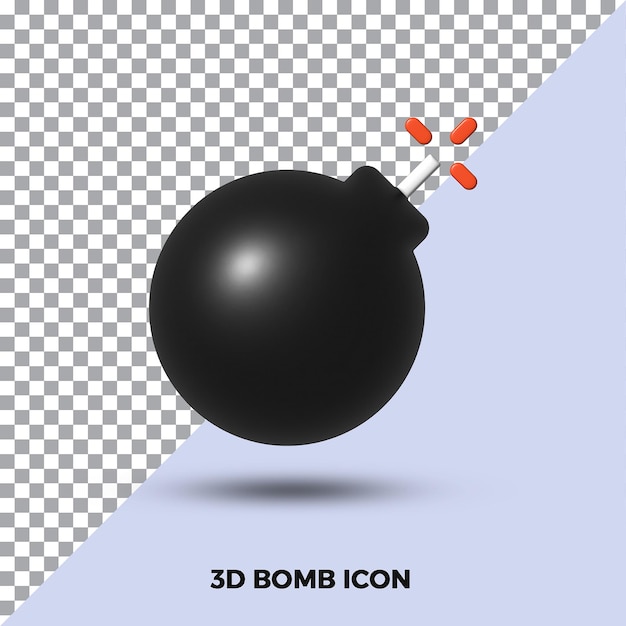 PSD 3d bomb illustration icon isolated