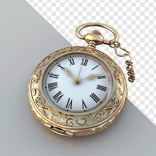 3D Cartoon Pocket Watch Render Illustration