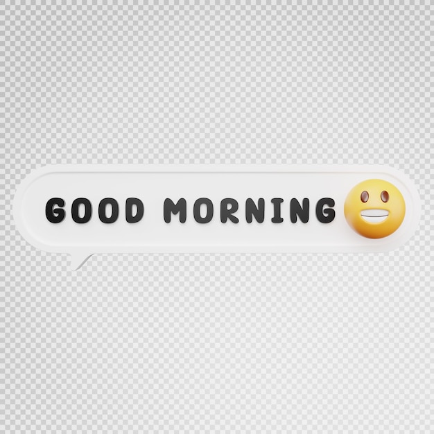 3d chat bubble with good morning word