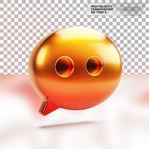 3D Chat Icon A Chat Bubble Icon Representing a Conversation on Transparent Background