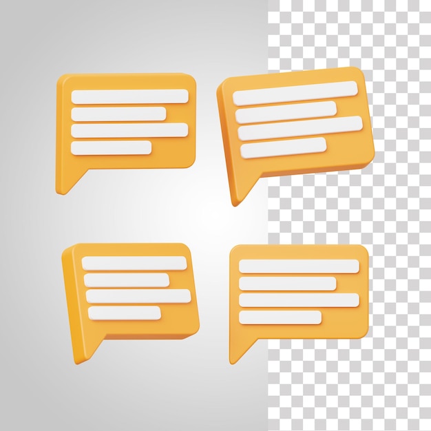 3d Chat Icon Set