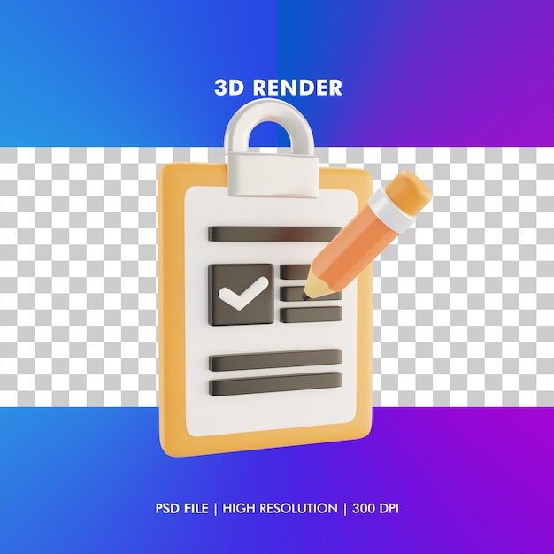 3d clipboard illustration isolated