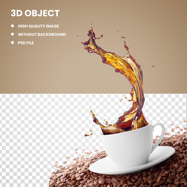 PSD 3d coffee splash