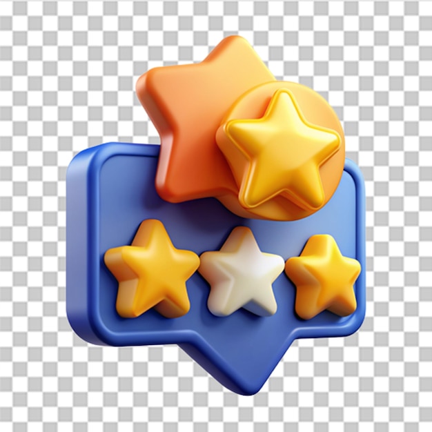 PSD 3d customer review concepts reviews stars with good and bad rate online feedback survey or review concept trendy and modern vector in 3d style