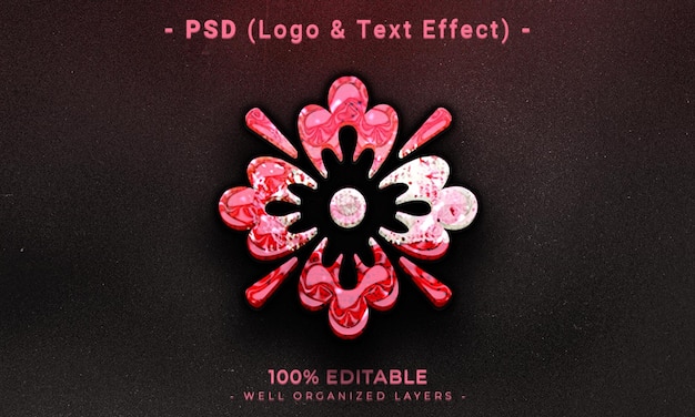 3d editable logo and text effect style mockup with dark abstract background