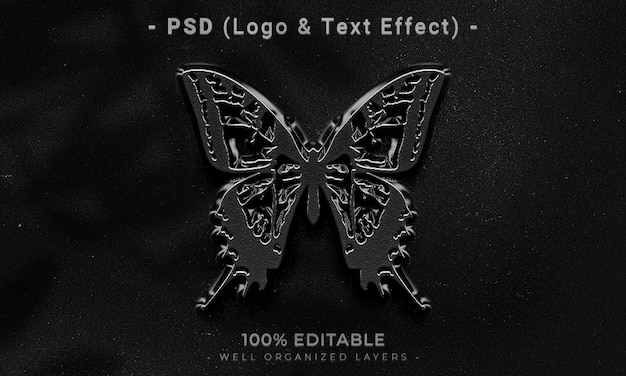 3d editable logo and text effect style mockup with dark abstract background