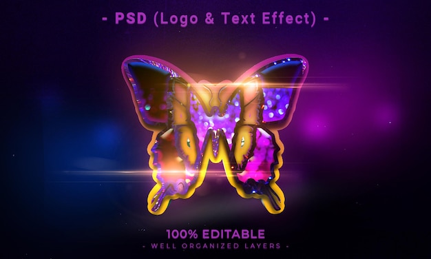 3d editable logo and text effect style mockup with dark abstract background