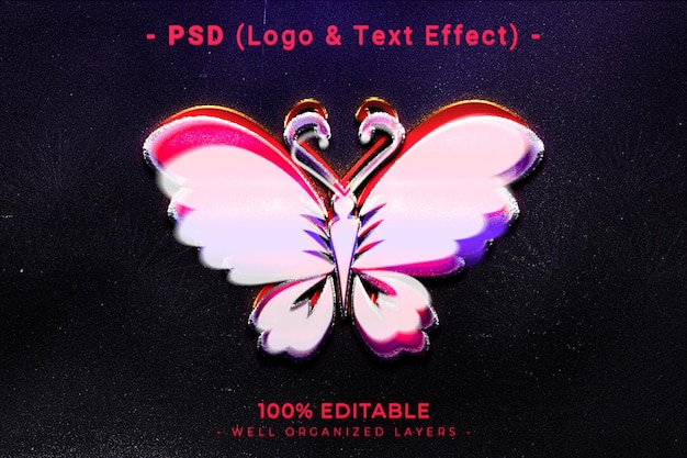 3d editable logo and text effect style mockup with dark abstract background