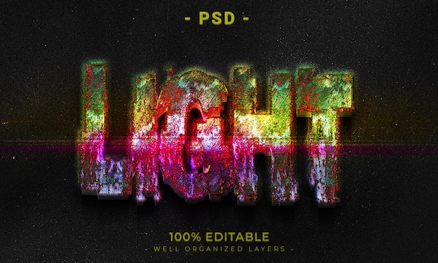 3d editable text effect style with background