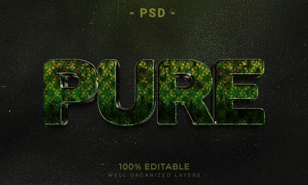 3d editable text effect style with background