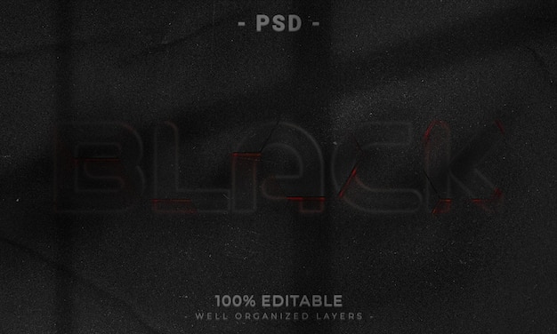 PSD 3d editable text effect style with background