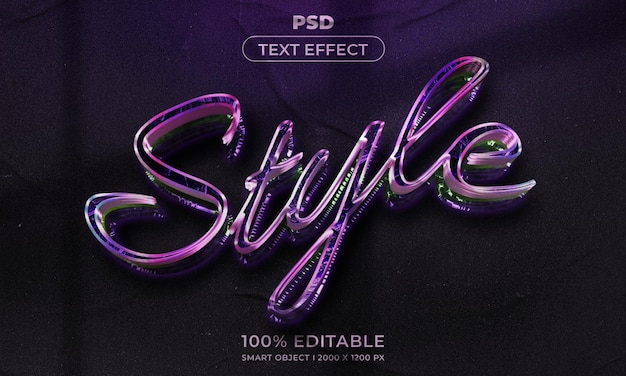 3d editable text effect style with background