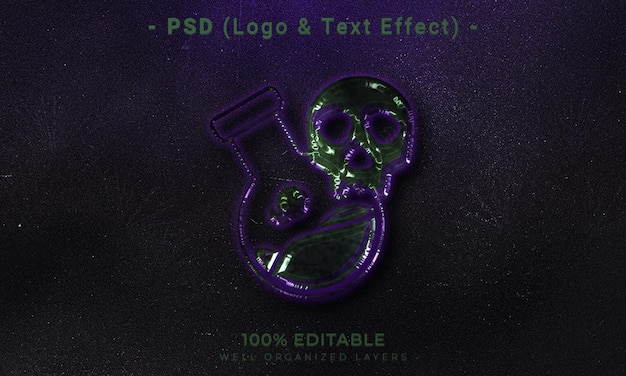 3d edytowalne logo i makieta stylu efektu tekstowego z ciemnym abstrakcyjnym tłem