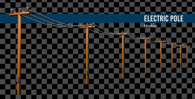 3D Electric Pole Utility pole