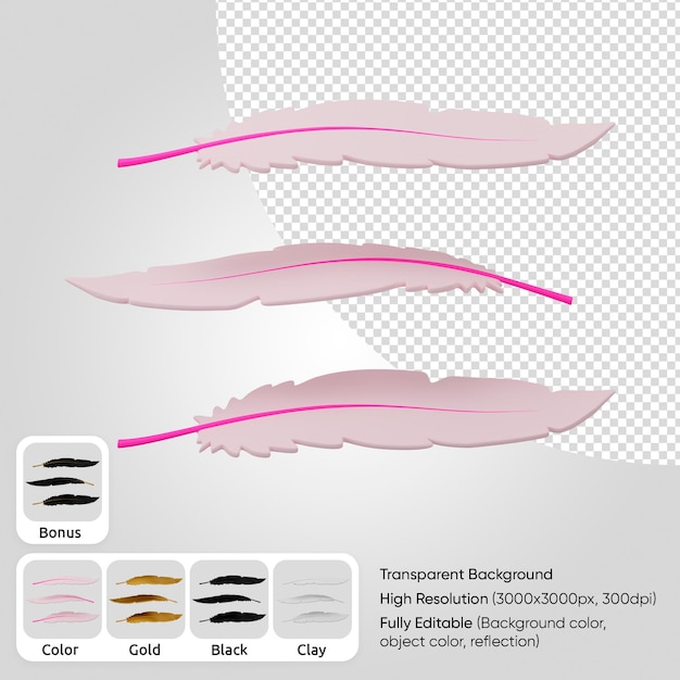 PSD 3d feathers