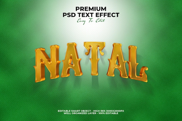 3d Green Natal Text Effect