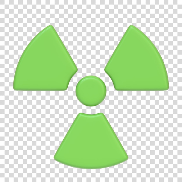 PSD 3d green radioactive hazard symbol