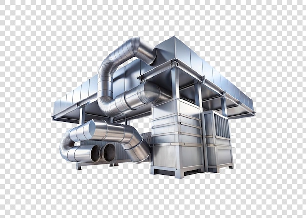 PSD 3d hvac ductwork on white background highquality rendering for architectural