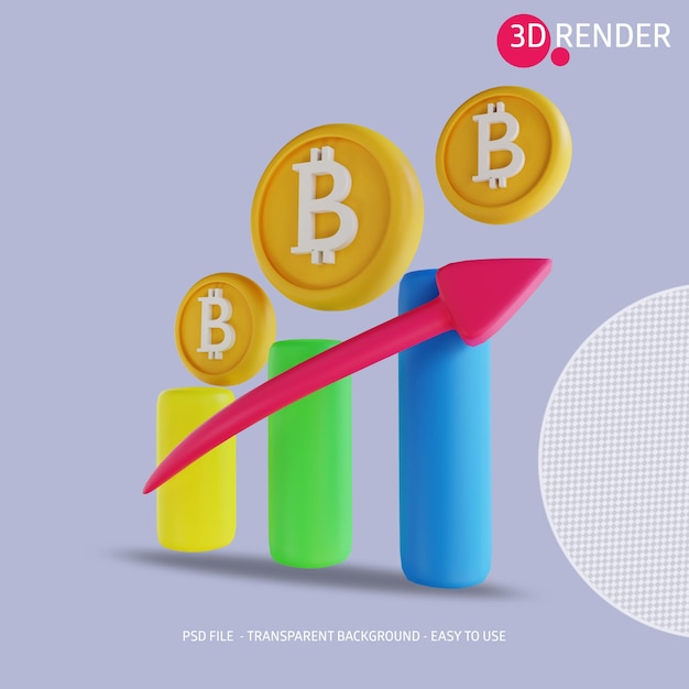 3d icon bitcoin trafic