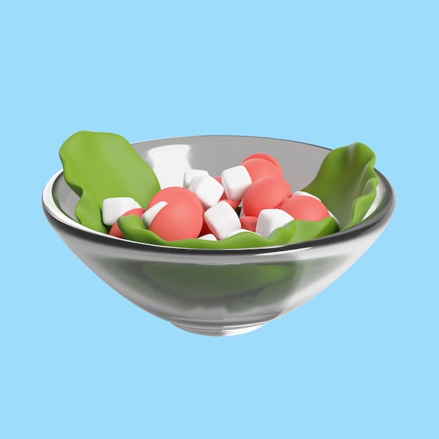 3d icon for cuisine with salad