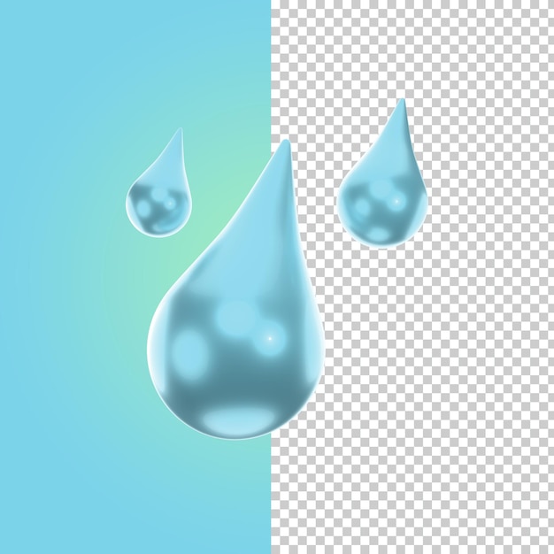 PSD 3d icon drop water psd editable color