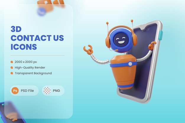 PSD 3d icon illustration customer support