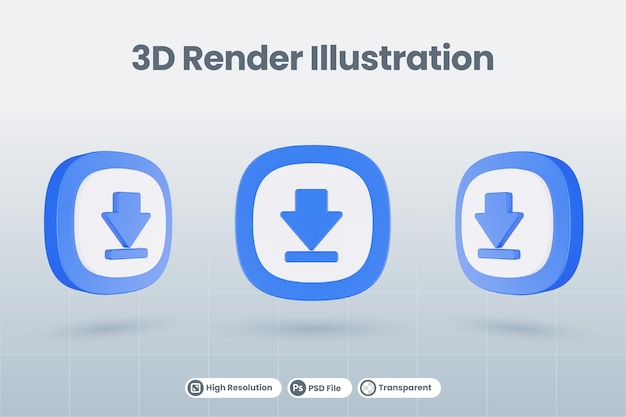 3d icon illustration download isolated